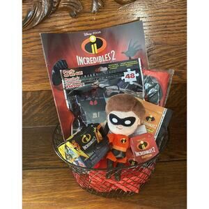 Incredibles Easter Basket Plush Elastigirl Sticker Book Cape Mask Gift Set
